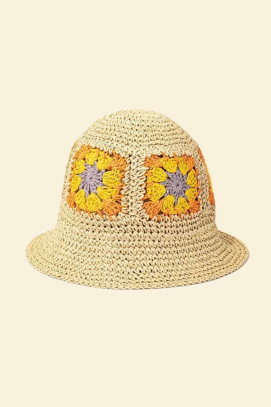Packable crochet granny square bucket hat - Matches Boutique