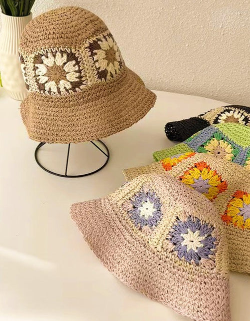 Load image into Gallery viewer, Packable crochet granny square bucket hat - Matches Boutique
