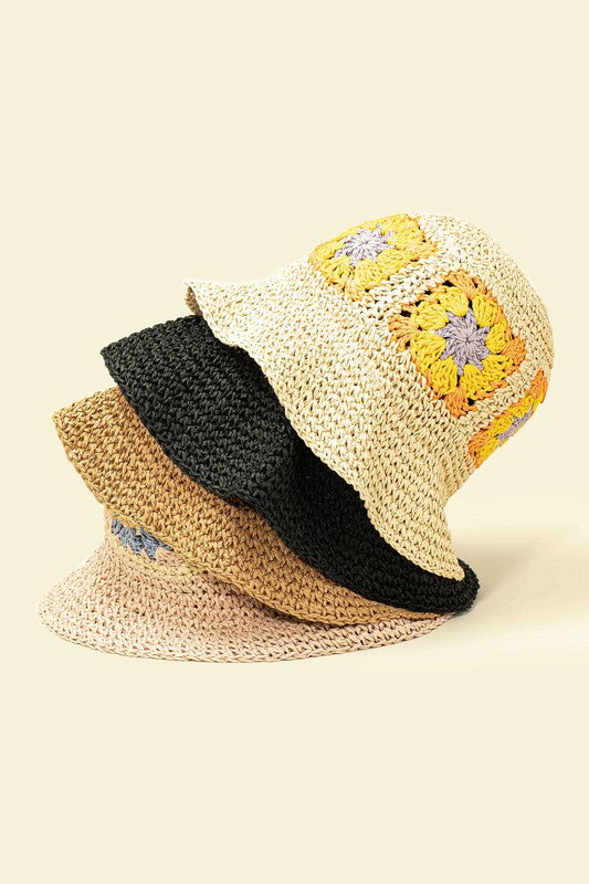 Packable crochet granny square bucket hat - Matches Boutique
