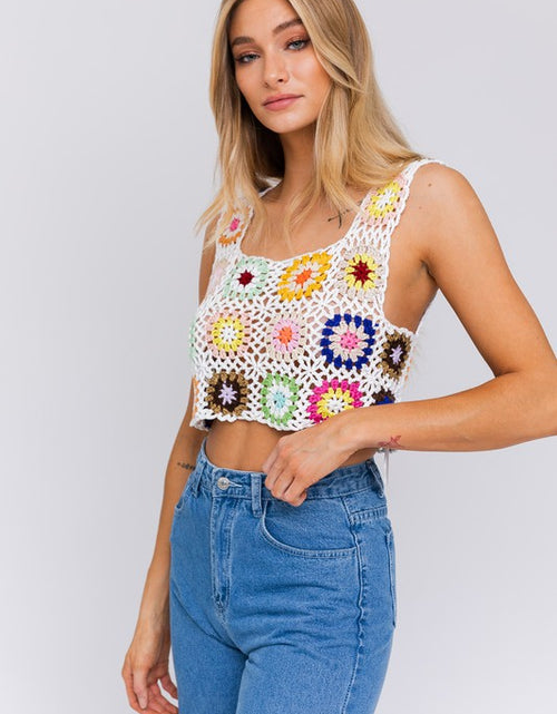 Load image into Gallery viewer, Sleeveless Multi Crochet Top - Matches Boutique

