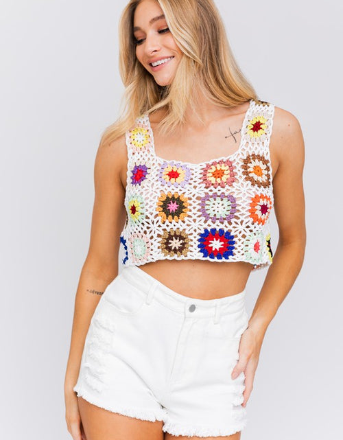 Load image into Gallery viewer, Sleeveless Multi Crochet Top - Matches Boutique
