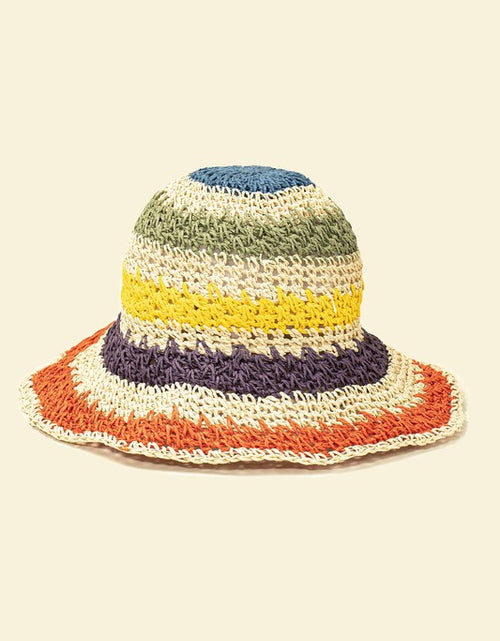 Load image into Gallery viewer, Packable crochet straw bucket hat - Matches Boutique
