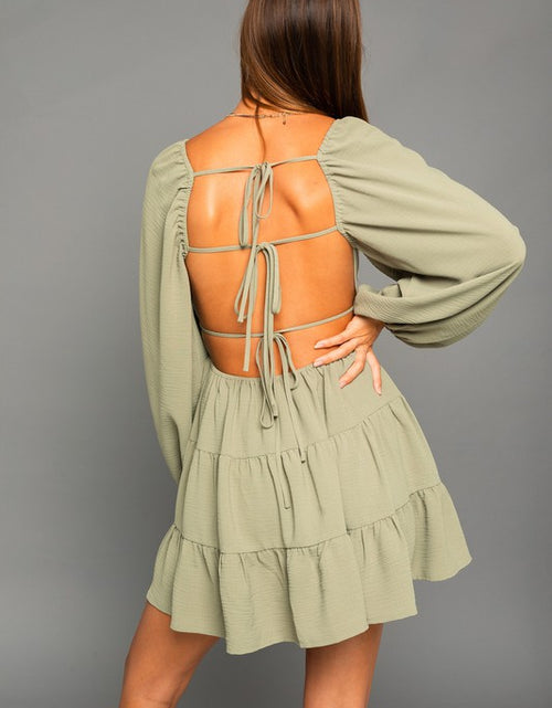Load image into Gallery viewer, Long Sleeve Open Back Dress - Matches Boutique
