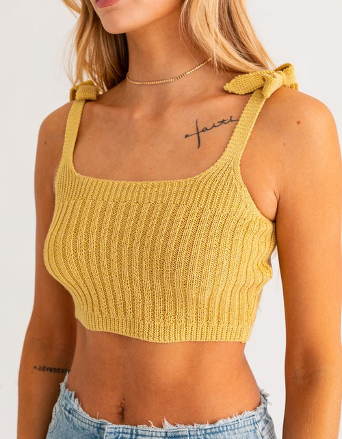 Load image into Gallery viewer, Shoulder Tie Knit Tank - Matches Boutique
