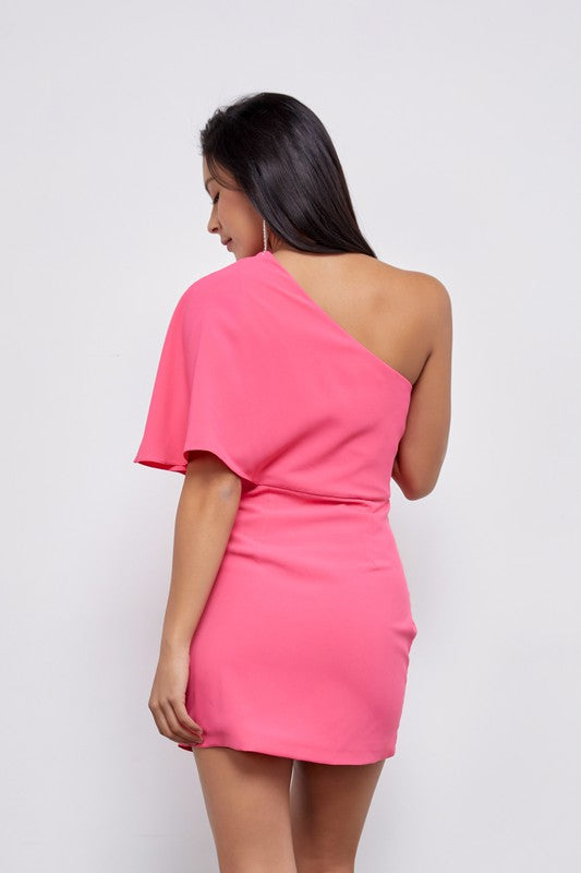 One Shoulder Wrap Dress - Matches Boutique