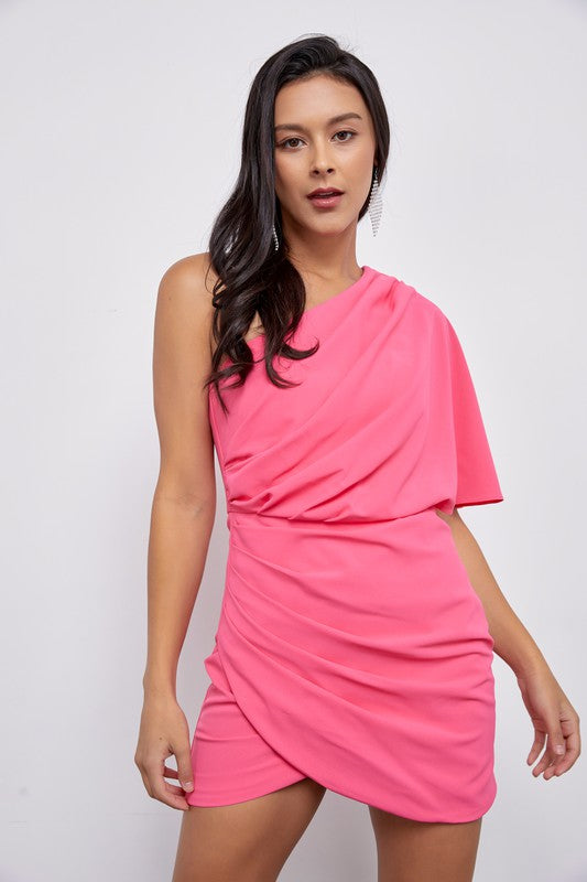 One Shoulder Wrap Dress - Matches Boutique