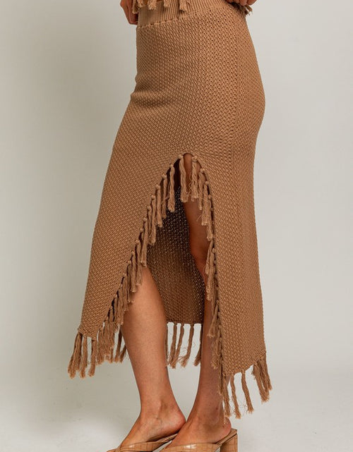 Load image into Gallery viewer, Tassel Detail Sweater Midi Skirt - Matches Boutique
