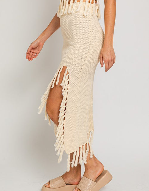 Load image into Gallery viewer, Tassel Detail Sweater Midi Skirt - Matches Boutique

