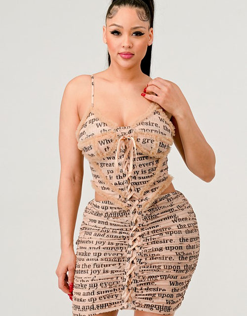Load image into Gallery viewer, ATHINA NEWSLETTER PRINT SEXY MINI DRESS - Matches Boutique
