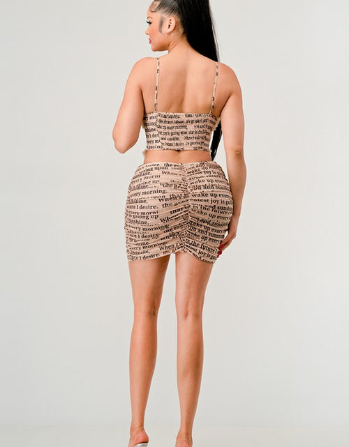Load image into Gallery viewer, ATHINA NEWSLETTER PRINT SEXY MINI DRESS - Matches Boutique

