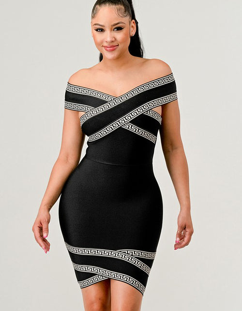 Load image into Gallery viewer, HOLIDAY COLLECTION OFF SHOULDER MINI DRESS - Matches Boutique
