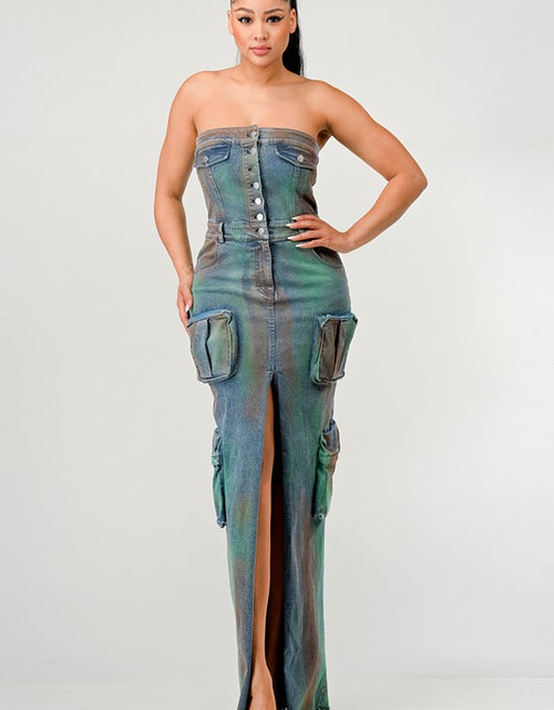 Load image into Gallery viewer, ATHINA VINTAGE HAND WASHED BUTTON UP SLIT DRESS - Matches Boutique

