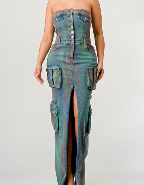 Load image into Gallery viewer, ATHINA VINTAGE HAND WASHED BUTTON UP SLIT DRESS - Matches Boutique
