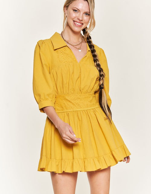Load image into Gallery viewer, Eyelet detail 3/4 sleeve shortdress PLUS JBJ1091P - Matches Boutique
